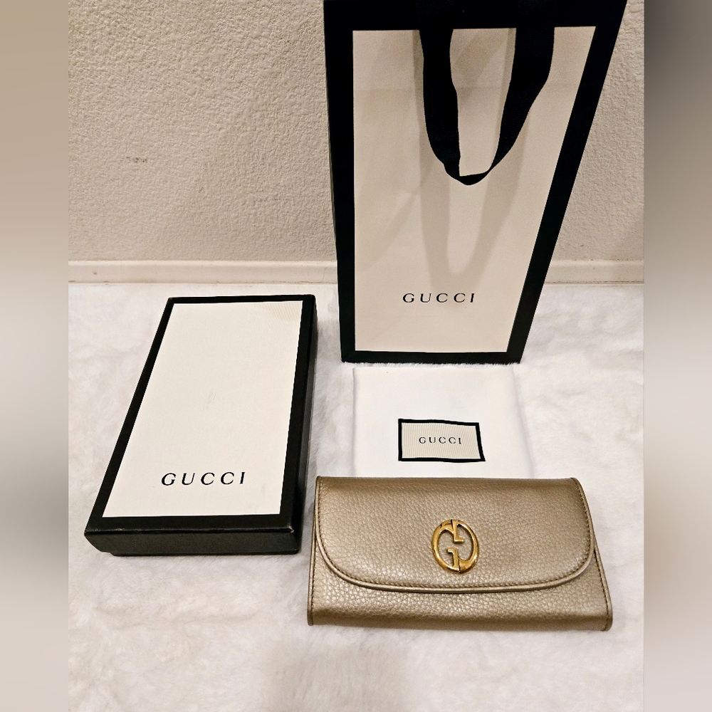 Gucci Metallic Cellarius Calfskin 1973 Continental Wallet - Picture 4 of 16